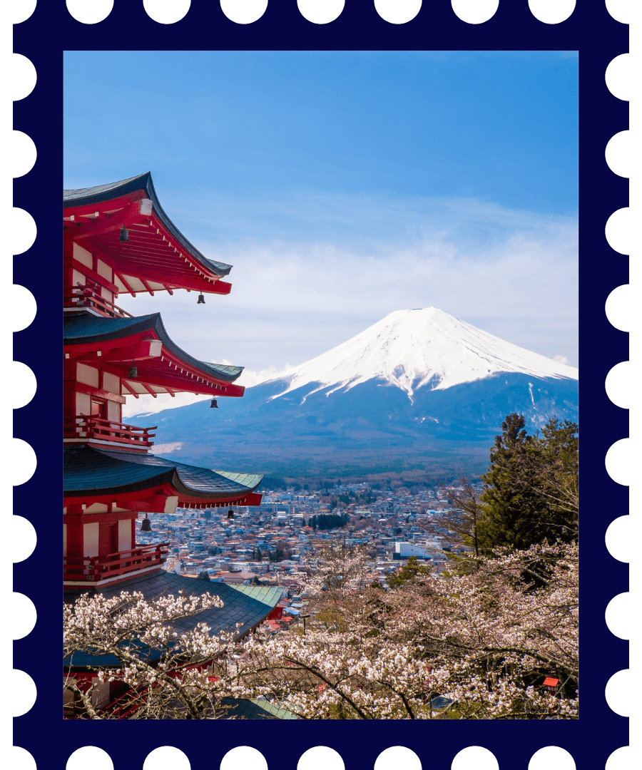 japan stamp 2 view of mt fuji