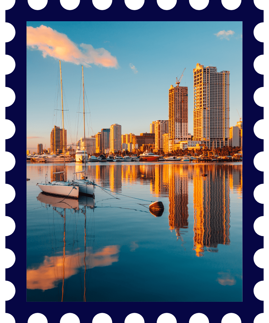 philippines stamp 2 harbor in the philippines