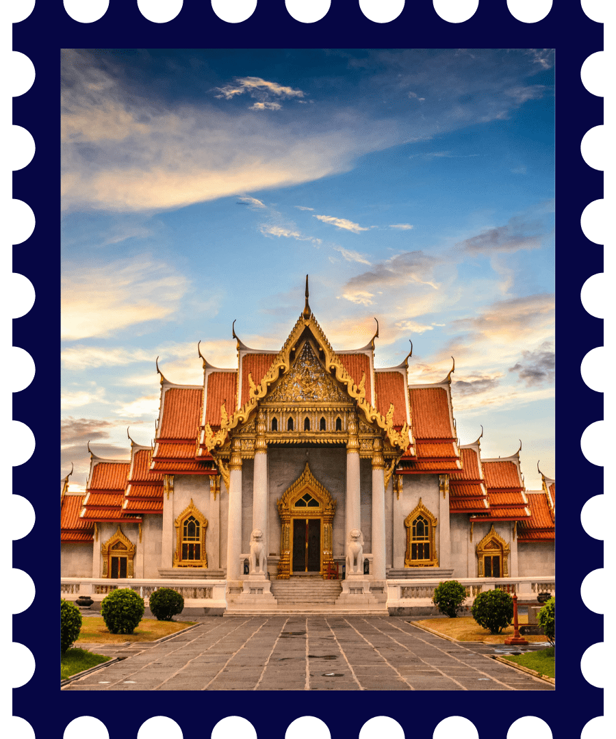 thailand stamp temple in thailand